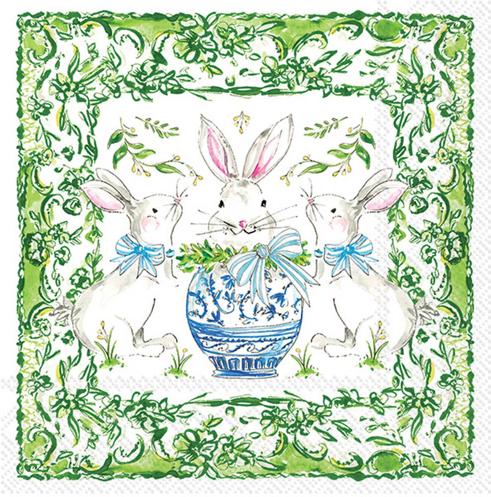 Paper Lunch Napkins 20ct Easter Bunnies Rosanne Beck