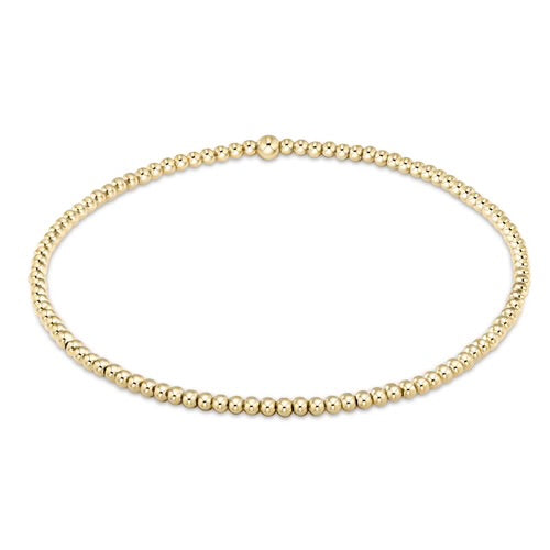 Classic Gold 2mm Bead Bracelet (EXTENDS)
