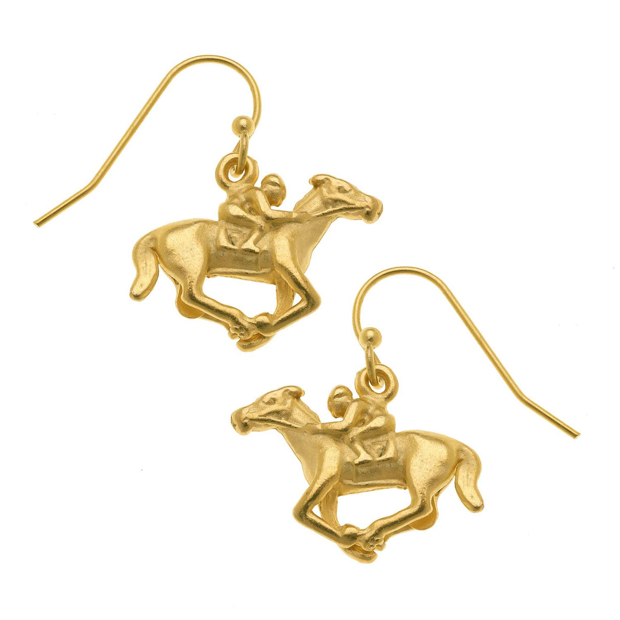 Gold Racehorse Earrings