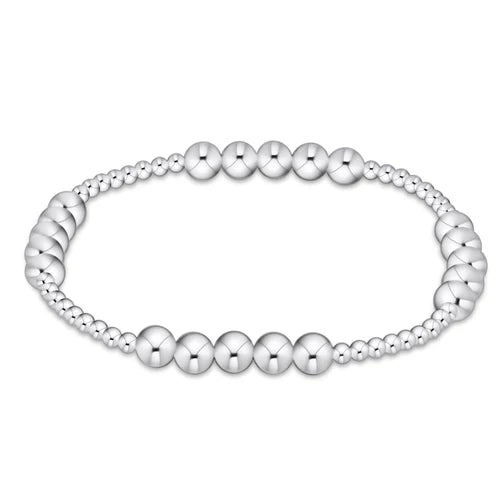 Classic blissful pattern 2.5mm bead bracelet- 5mm sterling