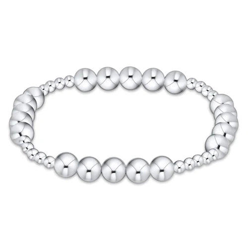 Classic blissful pattern 3mm bead bracelet- 6mm sterling
