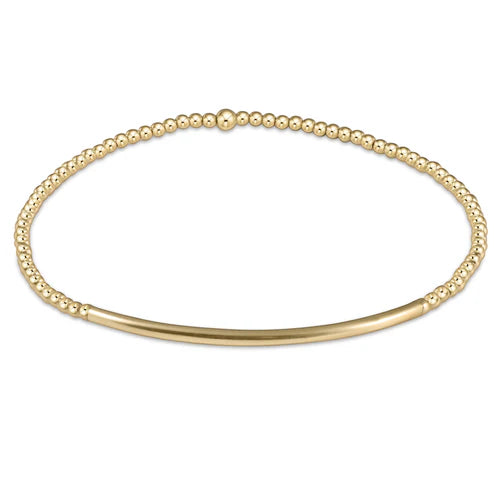 Classic gold 2mm bead bracelet- bliss bar gold