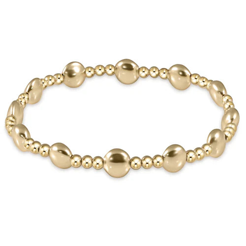 Honesty gold sincerity pattern 6mm bead bracelet - gold