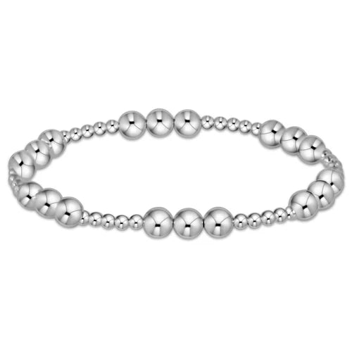 Classic joy pattern 6mm bead bracelet - sterling