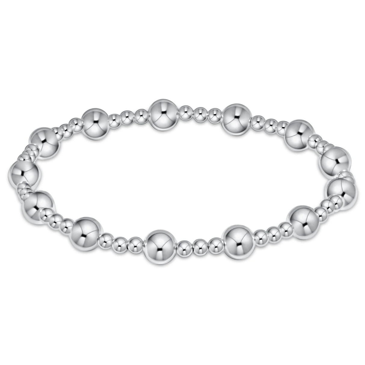Classic sincerity pattern 6mm bead bracelet - sterling