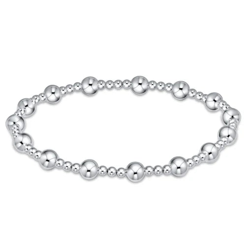 Classic sincerity pattern 5mm bead bracelet - sterling