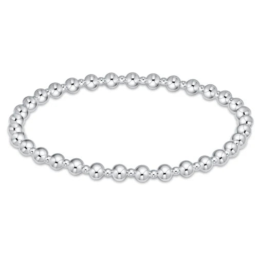 Classic grateful pattern 4mm bead bracelet - sterling