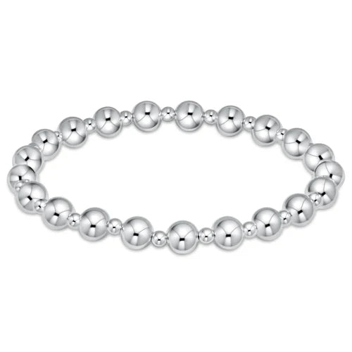 Classic grateful pattern 6mm bead bracelet - sterling