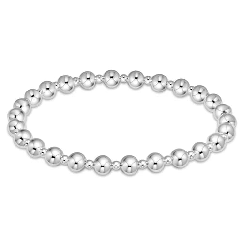Classic grateful pattern 5mm bead bracelet - sterling