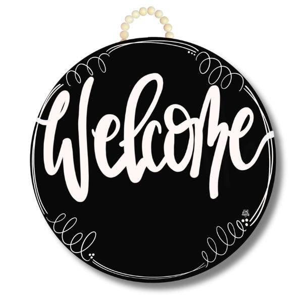 Black Circle "Welcome" Hanger + Minie