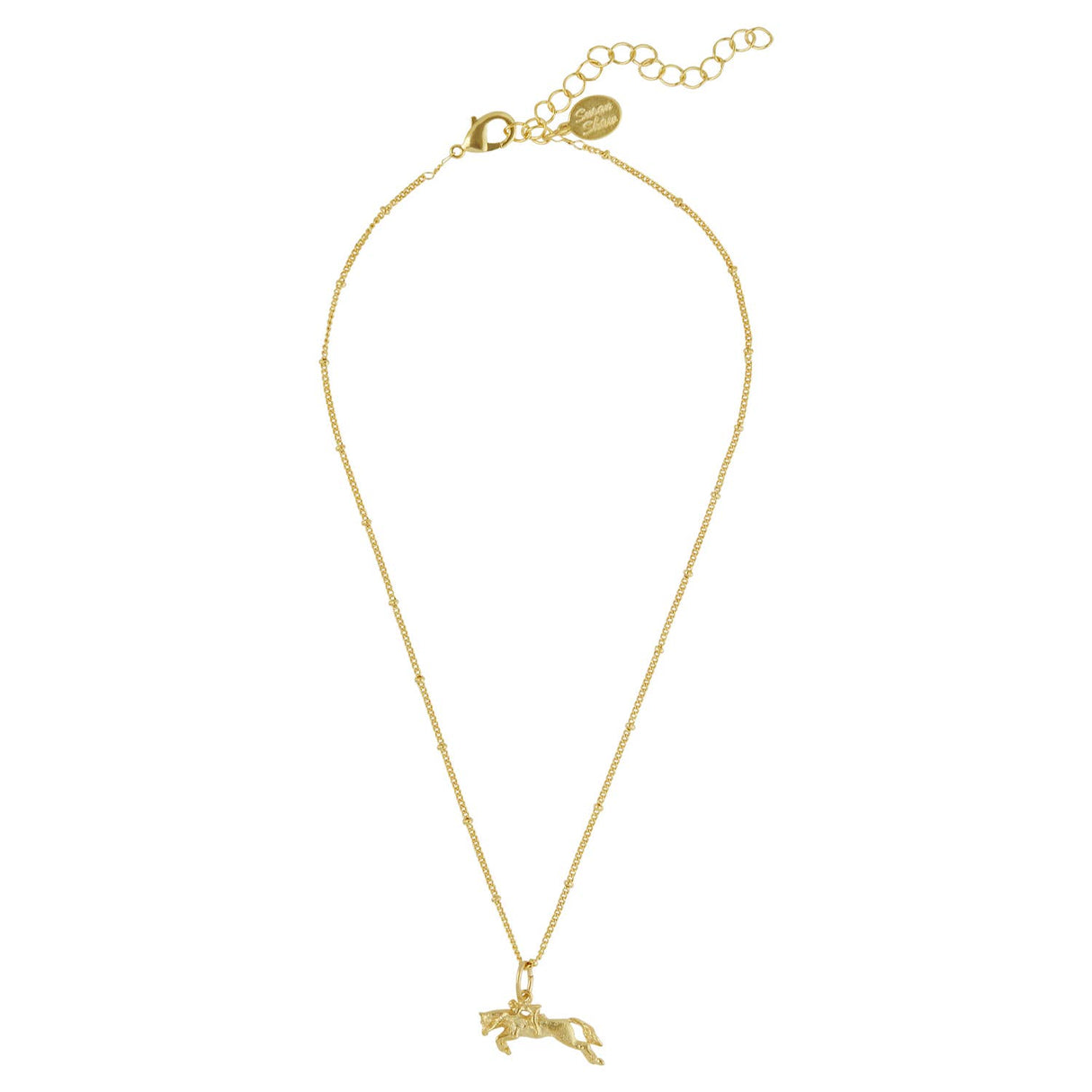 Dainty Gold Race Horse Necklace