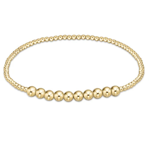 Classic gold beaded bliss 2mm bead bracelet - 4mm gold