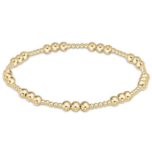 Classic joy pattern 4mm bead bracelet - gold