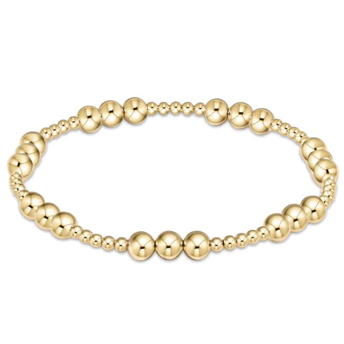 Classic joy pattern 5mm bead bracelet - gold