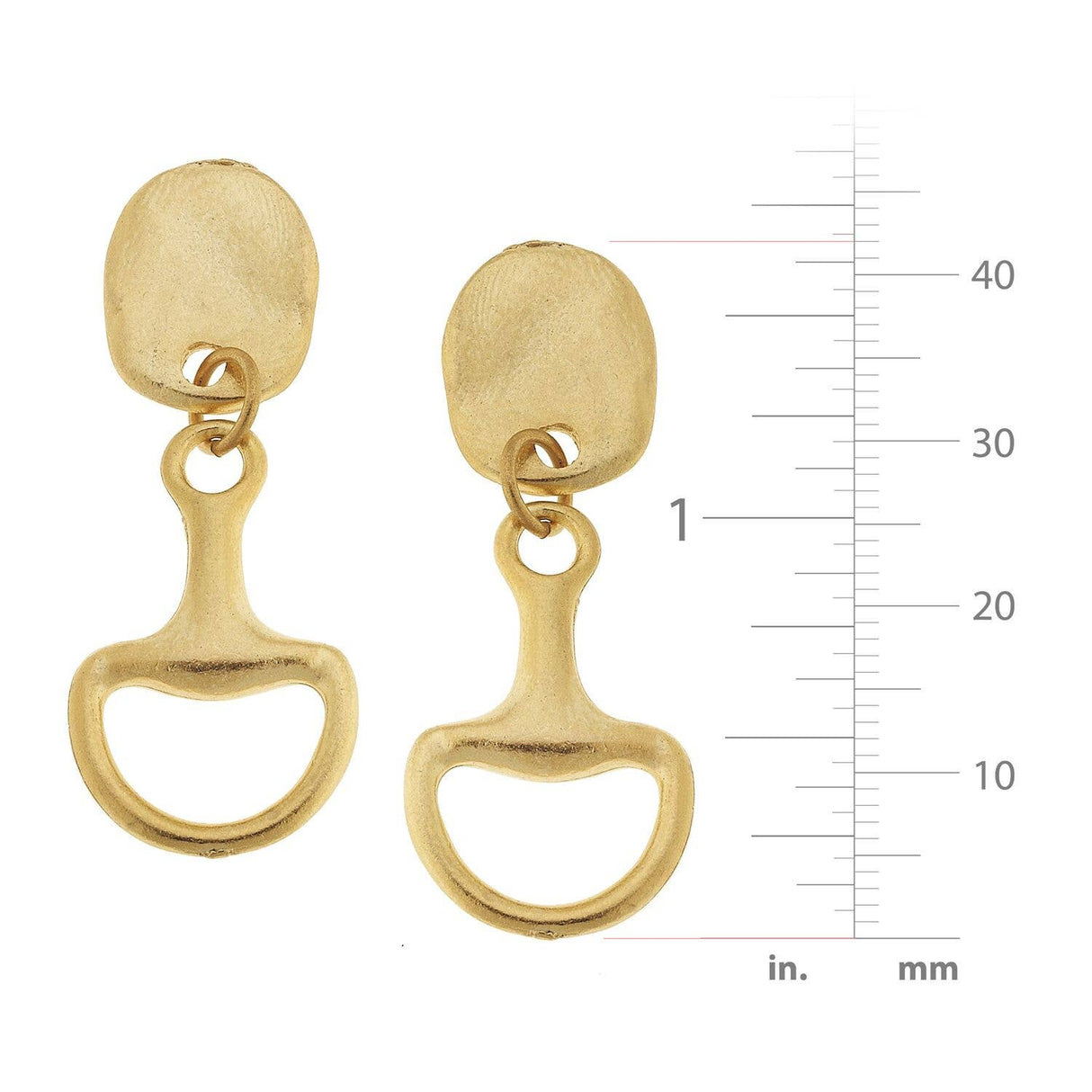 Gold Horsebit Earrings