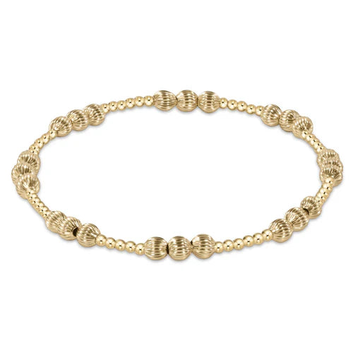 Dignity joy pattern 4mm bead bracelet - gold