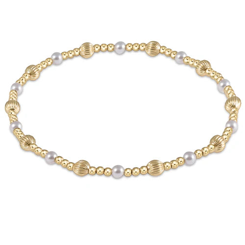 Dignity sincerity pattern 4mm bead bracelet - pearl