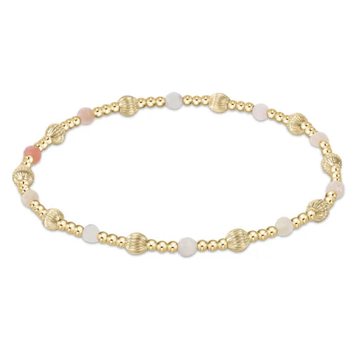 Dignity sincerity pattern 4mm bead bracelet - pink opal