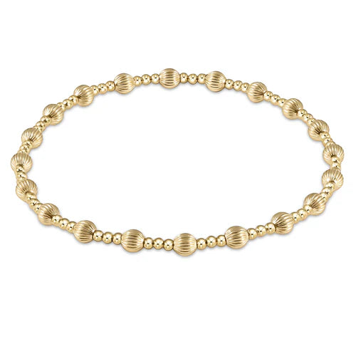 Dignity sincerity pattern 4mm bead bracelet- gold