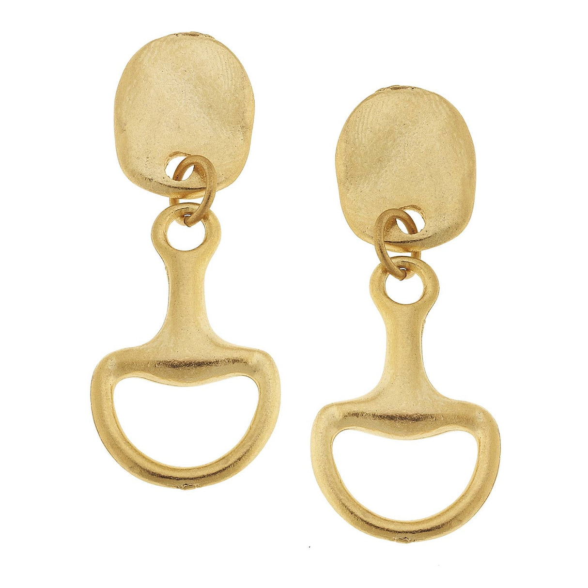 Gold Horsebit Earrings