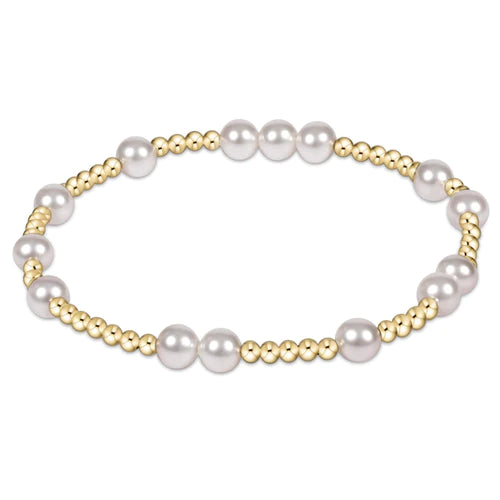 Hope unwritten 6mm bead bracelet - pearl