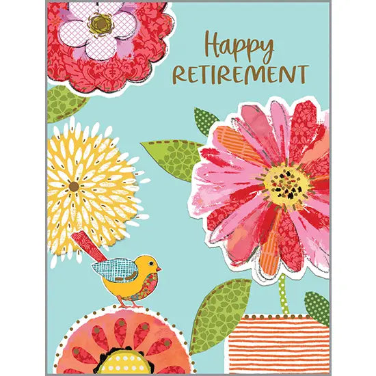 Retirement Greeting Card - Birds and Blooms