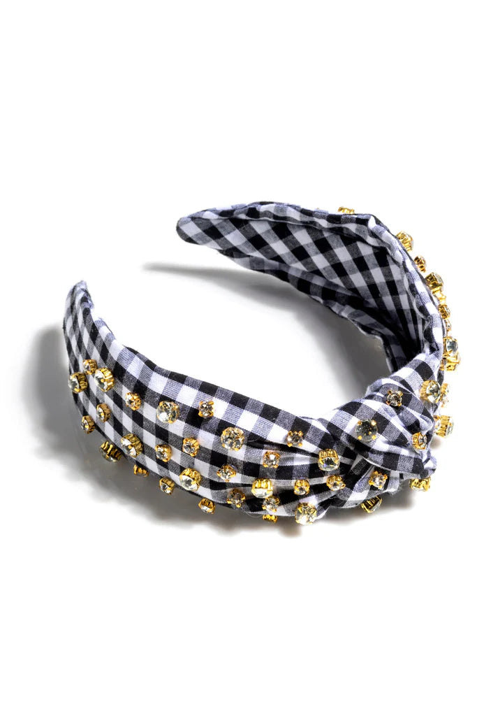 Shiraleah Embellished Gingham Knotted Headband