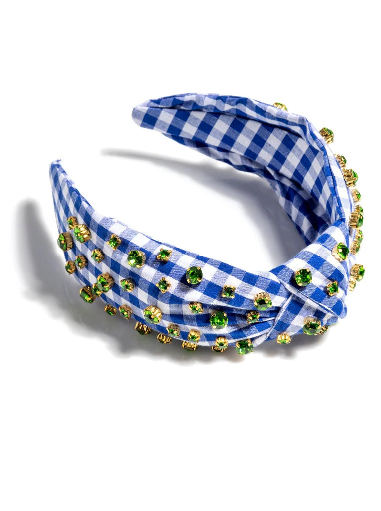 Shiraleah Embellished Gingham Knotted Headband