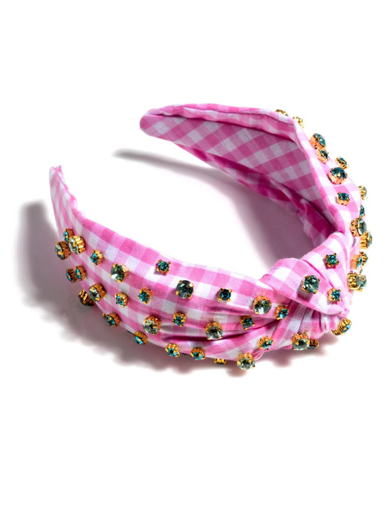 Shiraleah Embellished Gingham Knotted Headband