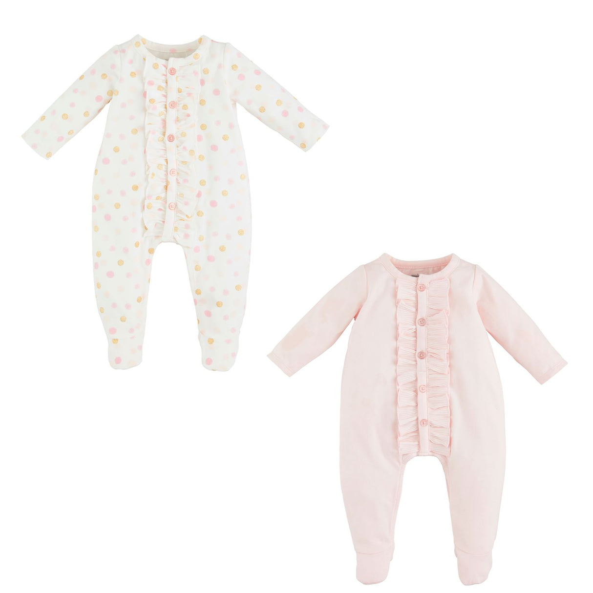 Dot & Pink Ruffle Sleepers