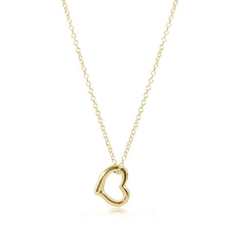 16" necklace gold - love gold charm