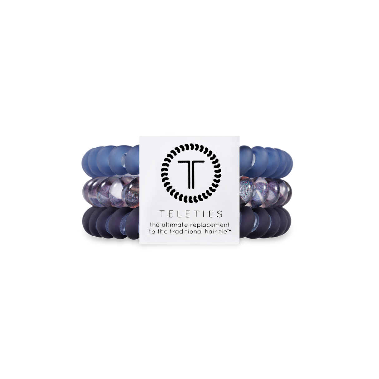 Midnight Rain - Small Spiral Hair Coils, Hair Ties, 3-pack