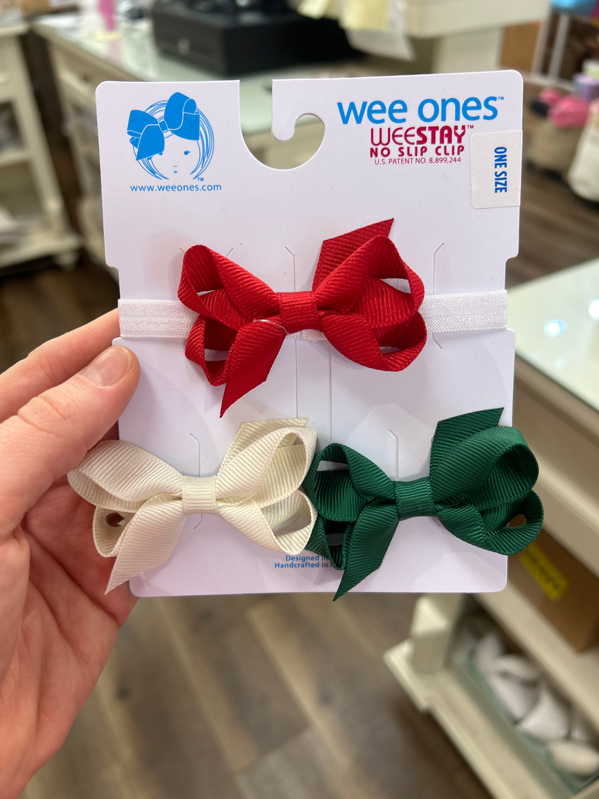 Three Tiny Grosgrain Hair Bows and One Add-A-Bow Band