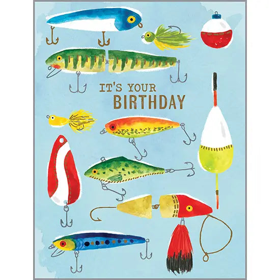 Birthday Card - Fishing Lures