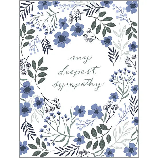 Sympathy Card - Deepest Blue Flowers