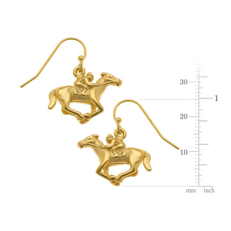 Gold Racehorse Earrings