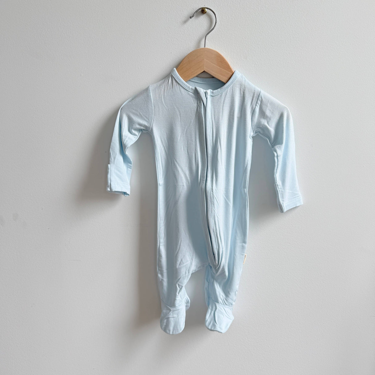 Baby Footie 2-Way Zipper – Bamboo Lounge Wear Blue