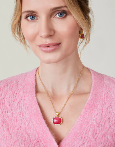 Greta Necklace 18" Pink