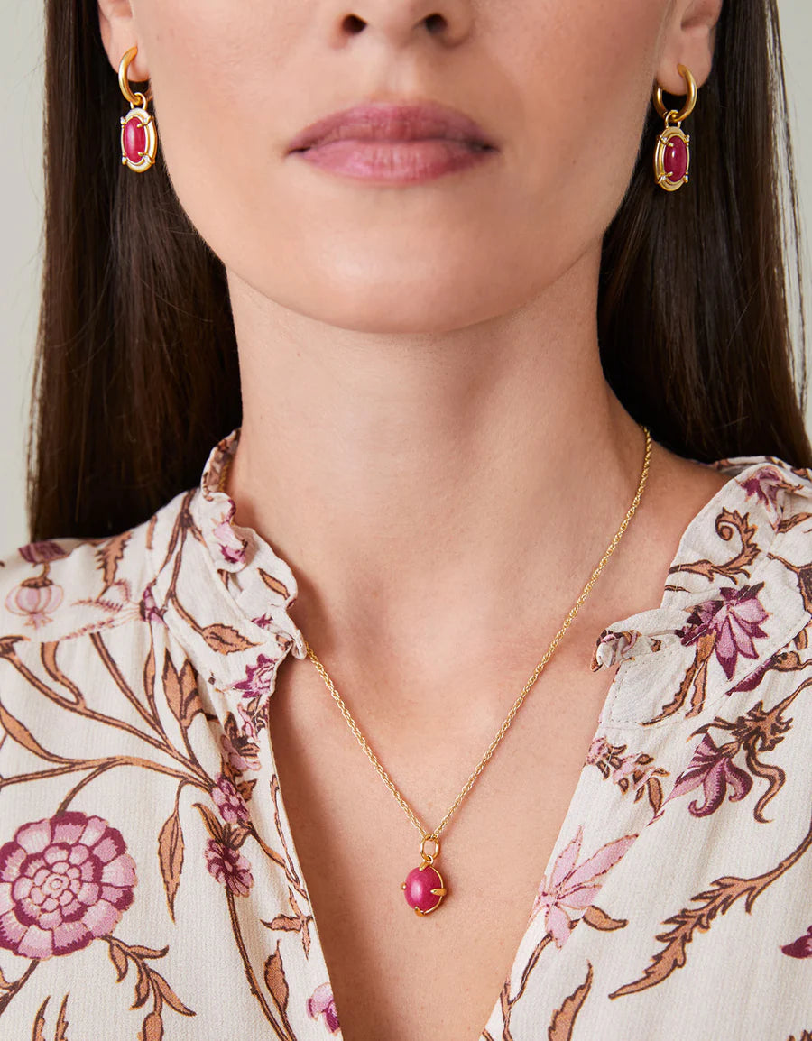 Greta Petite Necklace 17" Pink