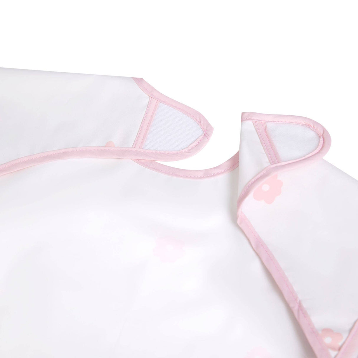 Smock Bib for Baby & Toddler Short Sleeve (Pink Flowers)