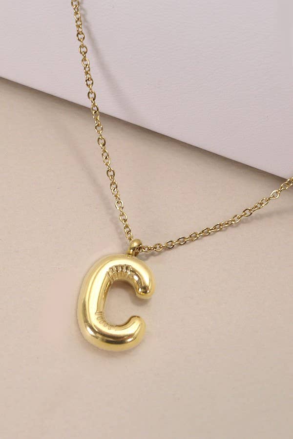 18k Stainless Steel Tarnish Free Initial Necklace