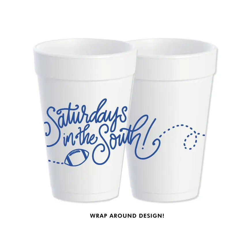 Saturdays in the South | Game Day Foam Cups (Pack of 10)