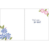 Thank You Greeting Card - Floral On Navy