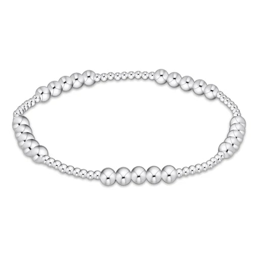 Classic blissful pattern 2mm bead bracelet- 4mm sterling