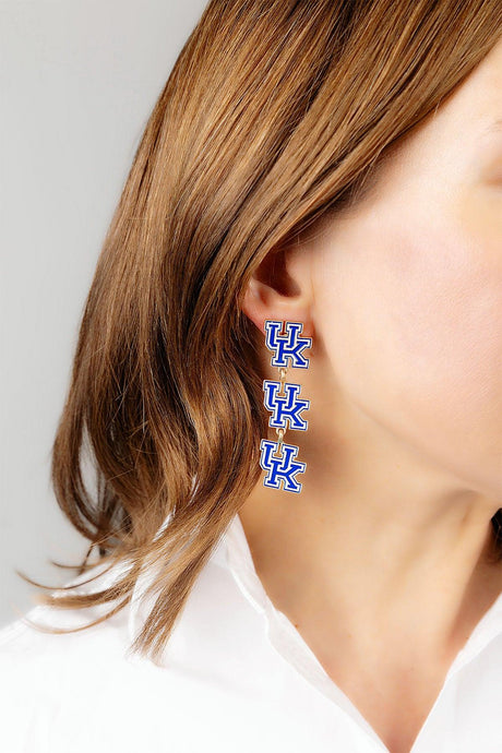 Kentucky Wildcats Triple Drop Enamel Earrings