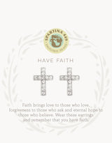 Sea La Vie Stud Earrings Have Faith/Cross