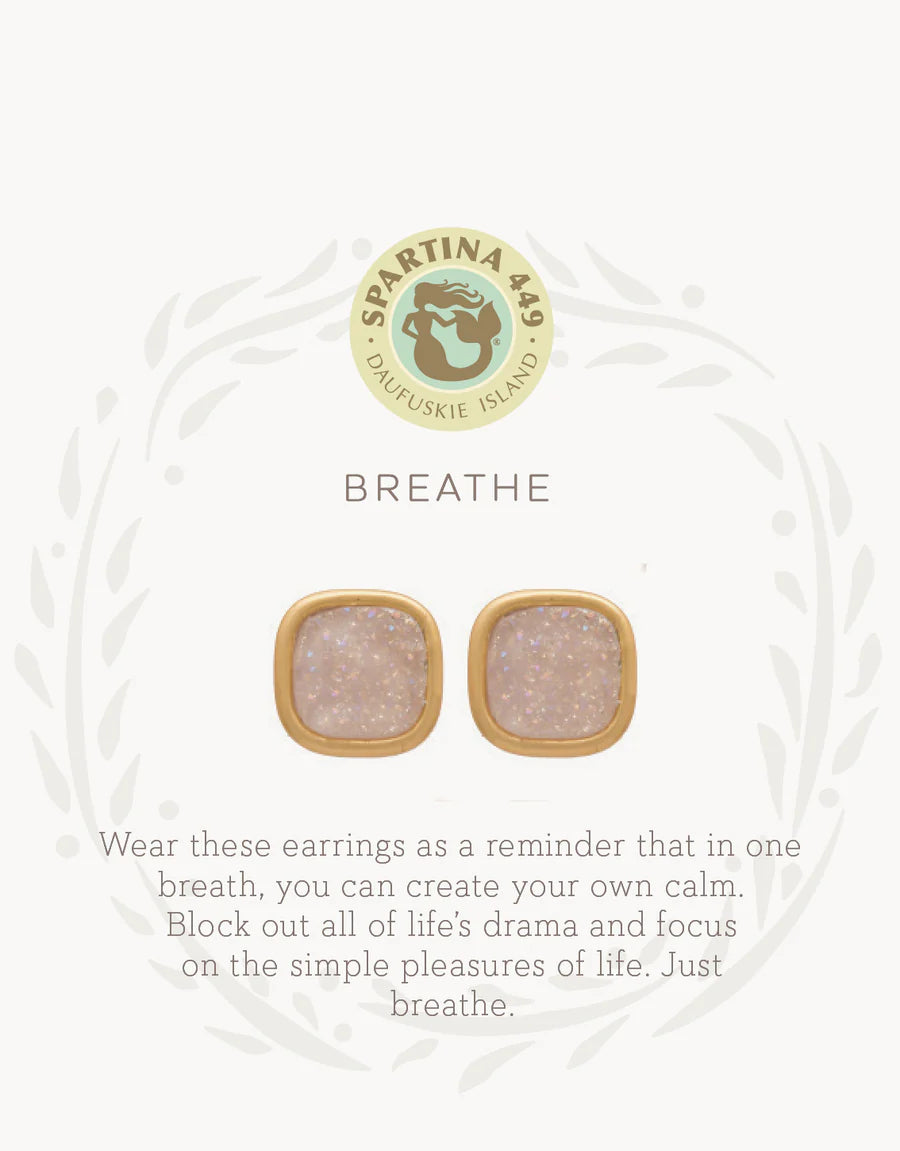 Sea La Vie Druzy Stud Earrings Breathe/Cream Druzy