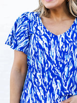 Paisley Top | Tiger Tail Blue + White