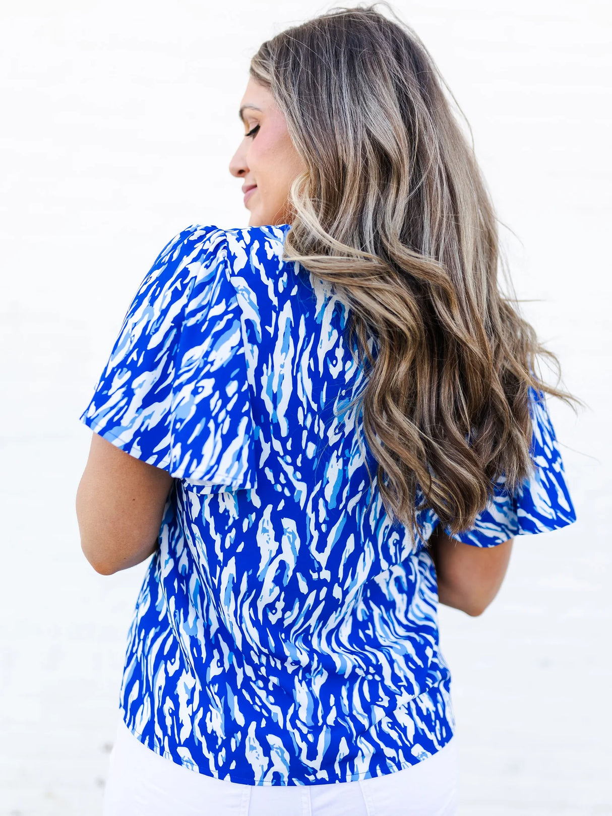 Paisley Top | Tiger Tail Blue + White