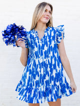 Abby Dress | Tailgate Time Blue + White